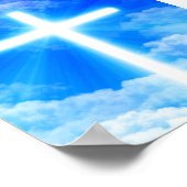 光の十字架イエスキリストカスタマイズ可能なクリスチャン ポスター (角)