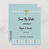 光の十字架イエスキリスト日付を保存 案内ポストカード (正面/裏面)