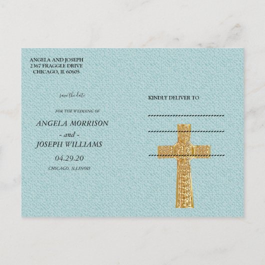 光の十字架イエスキリスト日付を保存 案内ポストカード (裏面)