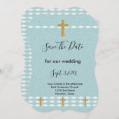 光の十字架イエス・キリストは日付を保存する 招待状 (正面/裏面)