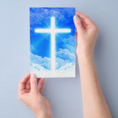 光の十字架 イエス・キリスト カスタマイズ可能なクリスチャン チラシ (ハンドル)