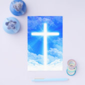 光の十字架 イエス・キリスト カスタマイズ可能なクリスチャン チラシ (シングル)