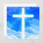 光の十字架 イエス・キリスト カスタマイズ可能なクリスチャン 招待状 (正面/裏面)