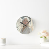 光の守護者 – シルバードーンの天使 ラウンド壁時計 (ホーム)