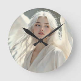 光の守護者 – シルバードーンの天使 ラウンド壁時計