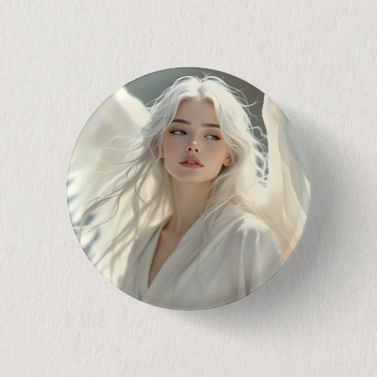 光の守護者 – シルバードーンの天使 缶バッジ (正面)