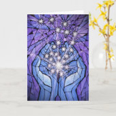 光の手 カード (黄色い花)