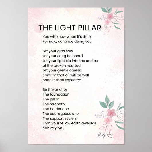 光の柱 – 目覚める詩 ポスター (正面)