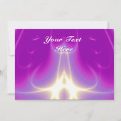 光の波、青、紫、白 招待状 (裏面)