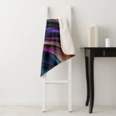 光の流れ – 紫はっきりした、ティール（緑がかった色）、および金ゴールド抽象芸術 シェルパブランケット (インサイチュ)