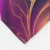 光の流れ – 紫はっきりした、ティール（緑がかった色）、および金ゴールド抽象芸術 フリースブランケット (角)