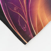 光の流れ – 紫はっきりした、ティール(緑がかった色)、および金ゴールド抽象芸術 フリースブランケット (角)