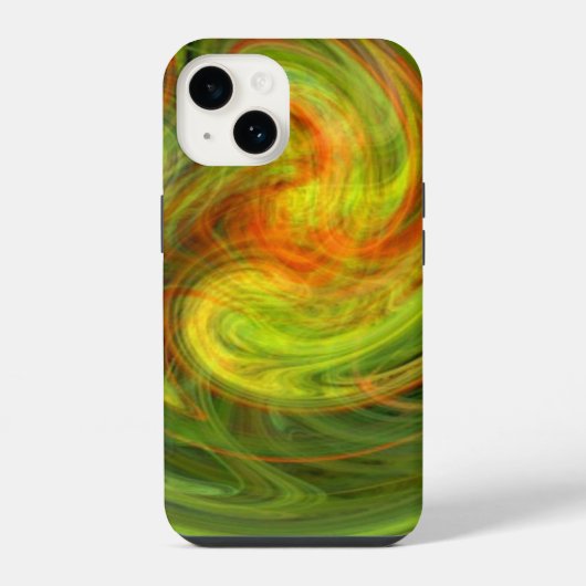 光の渦、黄鮮やか色 iPhoneケース (裏面)