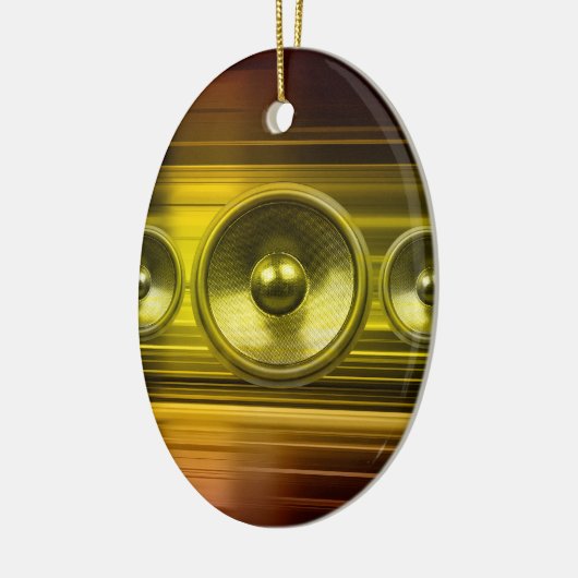 光の筋を持つ金ゴールドスピーカー セラミックオーナメント (左)