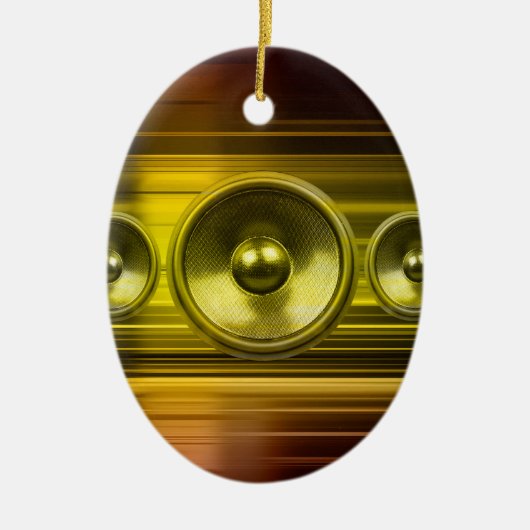 光の筋を持つ金ゴールドスピーカー セラミックオーナメント (正面)