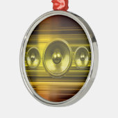 光の筋を持つ金ゴールドスピーカー メタルオーナメント (左)