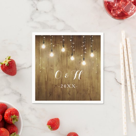 光の素朴列の国の結婚式のナプキン スタンダードカクテルナプキン (インサイチュ)