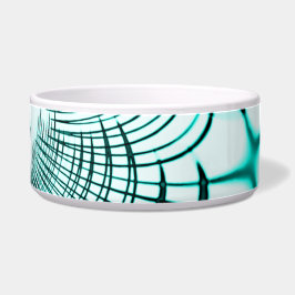 光の背景に交差したシアン色の曲線トレース ボウル