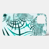 光の背景に交差したシアン色の曲線トレース Case-Mate iPhoneケース (裏面 (横))