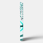 光の背景に交差したシアン色の曲線トレース Case-Mate iPhoneケース (裏面 / 左)