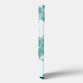 光の背景に交差したシアン色の曲線トレース Case-Mate iPhoneケース (裏面 / 右)