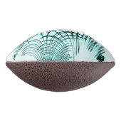 光の背景に交差した水色の曲線トレース アメリカンフットボール (回転90)