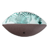 光の背景に交差した水色の曲線トレース アメリカンフットボール (回転270)