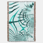 光の背景に交差した水色の曲線トレース スローブランケット (正面縦)