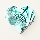 光の背景に交差した水色の曲線トレース ノートブック (裏面)