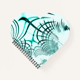 光の背景に交差した水色の曲線トレース ノートブック