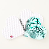 光の背景に交差した水色の曲線トレース ノートブック (内部)