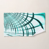 光の背景に交差した水色の曲線トレース バスタオルセット (ハンドタオル)