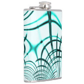 光の背景に交差した水色の曲線トレース フラスク (右)