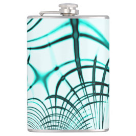 光の背景に交差した水色の曲線トレース フラスク