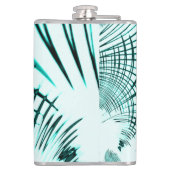 光の背景に交差した水色の曲線トレース フラスク (裏面)