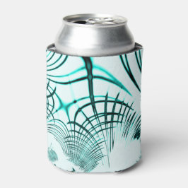 光の背景に交差した水色の曲線トレース 缶クーラー