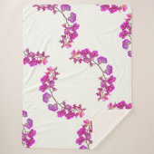 光の背景に蘭の大きなシェルパ毛布 シェルパブランケット (正面)