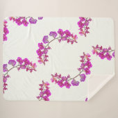 光の背景に蘭の大きなシェルパ毛布 シェルパブランケット (正面(横))