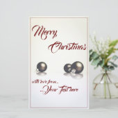 光の背景の前に3つのクリスマスボール (スタンド正面)