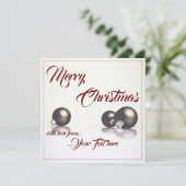 光の背景の前に3つのクリスマスボール (スタンド正面)