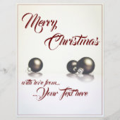 光の背景の前に3つのクリスマスボール (正面)