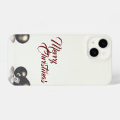 光の背景の前に3つのクリスマスボール iPhoneケース (裏面横)