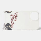 光の背景の前に3つのクリスマスボール iPhoneケース (裏面横)