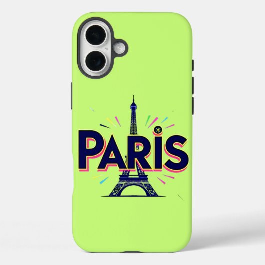 光の街：大胆なパリのタイポグラフィアート Case-Mate iPhoneケース (裏面)