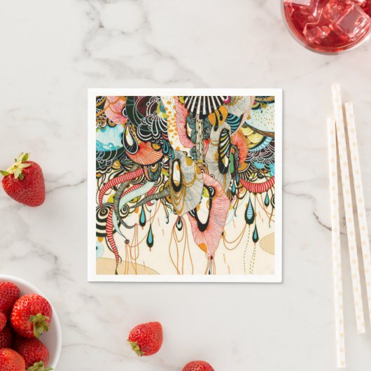 光の言語 – Doodling Art スタンダードカクテルナプキン (インサイチュ)