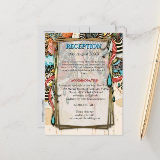 光の言語 – Doodling Art 案内ポストカード (正面/裏面インサイチュ)