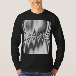光の錯覚のオペアートホワイトラインをフォーカス Tシャツ