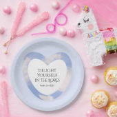 光の青い聖書の聖句を励まし、元気づける ペーパープレート (パーティー)