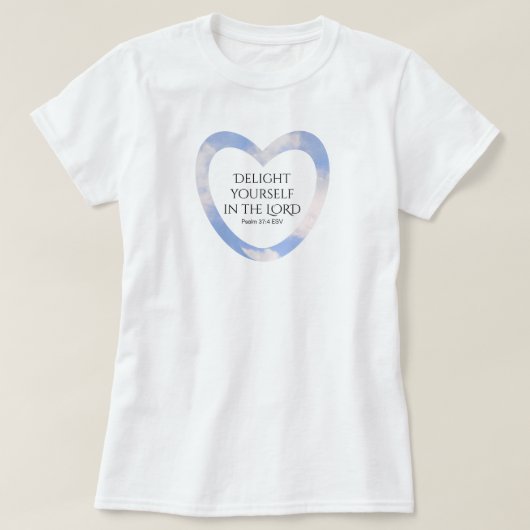 光の青い聖書の聖句を励まし、元気づける Tシャツ (デザイン正面)