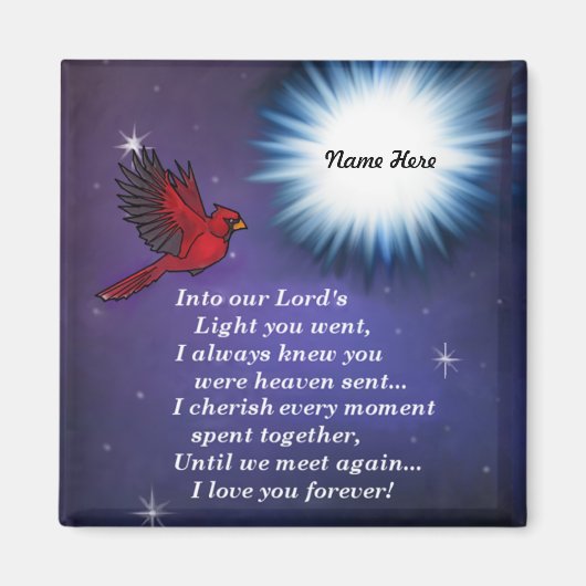 光の（鳥）ショウジョウコウカンチョウ マグネット (正面)